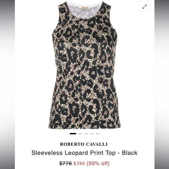 Roberto Cavalli Leopard Print Sleeveless Top Tank - Picture 5 of 6
